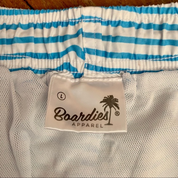Boardies Blue and White Stripe Swim Trunks - Picture 12 of 12
